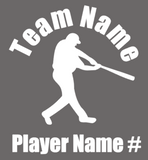 BASEBALL PLAYER WINDOW DECAL