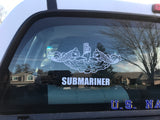 SUBMARINE DOLPHINS WINDOW DECAL