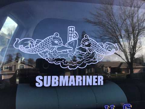 SUBMARINE DOLPHINS WINDOW DECAL